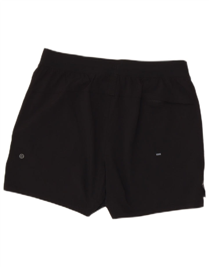 Lululemon Shorts esportivos femininos grandes de nylon preto