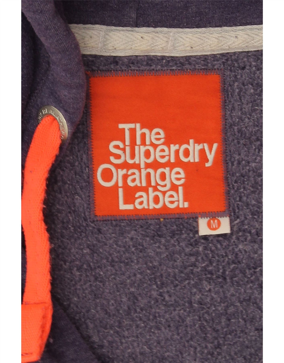 Suéter feminino Superdry com capuz e zíper Reino Unido 14 algodão roxo médio