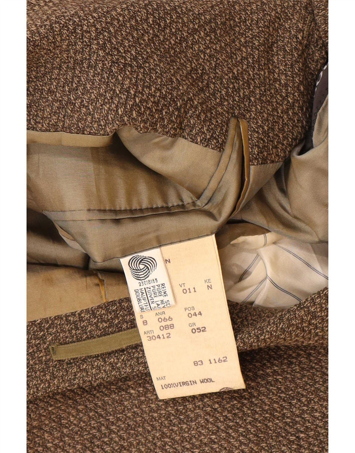 Jaqueta Blazer Masculina Hugo Boss com 3 Botões EU 52 XL Lã Virgem Marrom