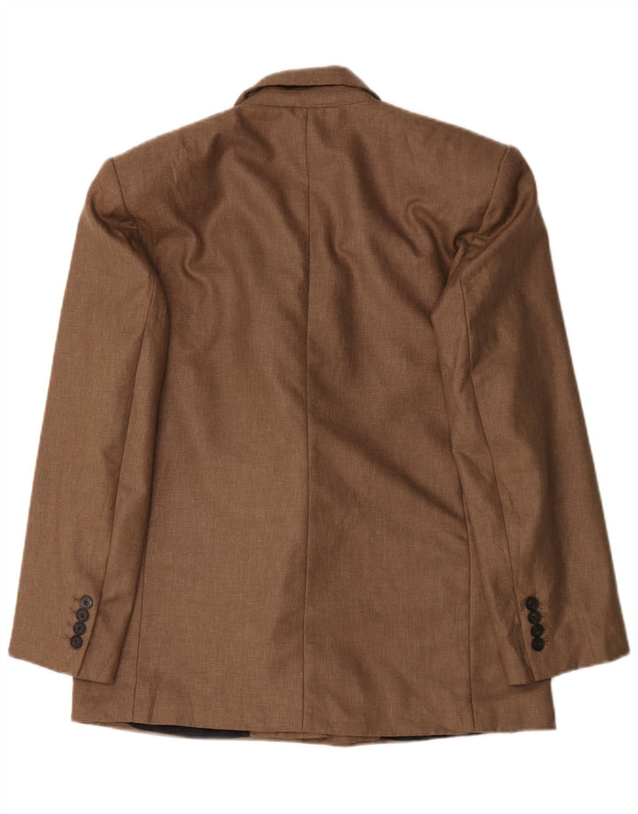 Zara Jaqueta blazer feminina oversized com peito duplo Reino Unido 14 marrom médio