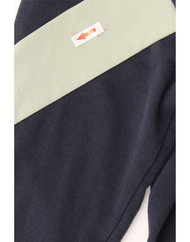 Adidas Mens Treino Top Jaqueta Pequena Azul Marinho Colorblock Algodão