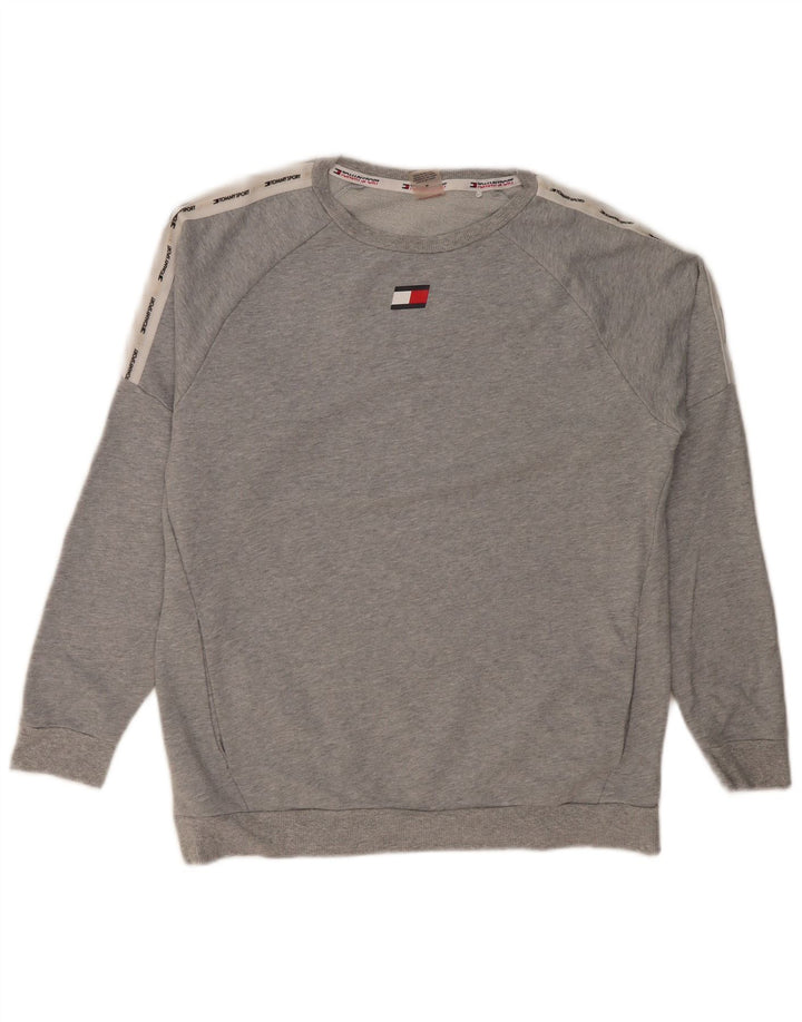 Tommy Hilfiger moletom gráfico masculino jumper médio cinza colorblock