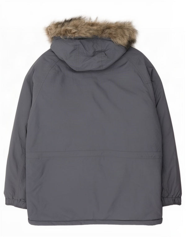Jaqueta parka feminina com capuz grande The North Face Reino Unido 16 grande nylon azul
