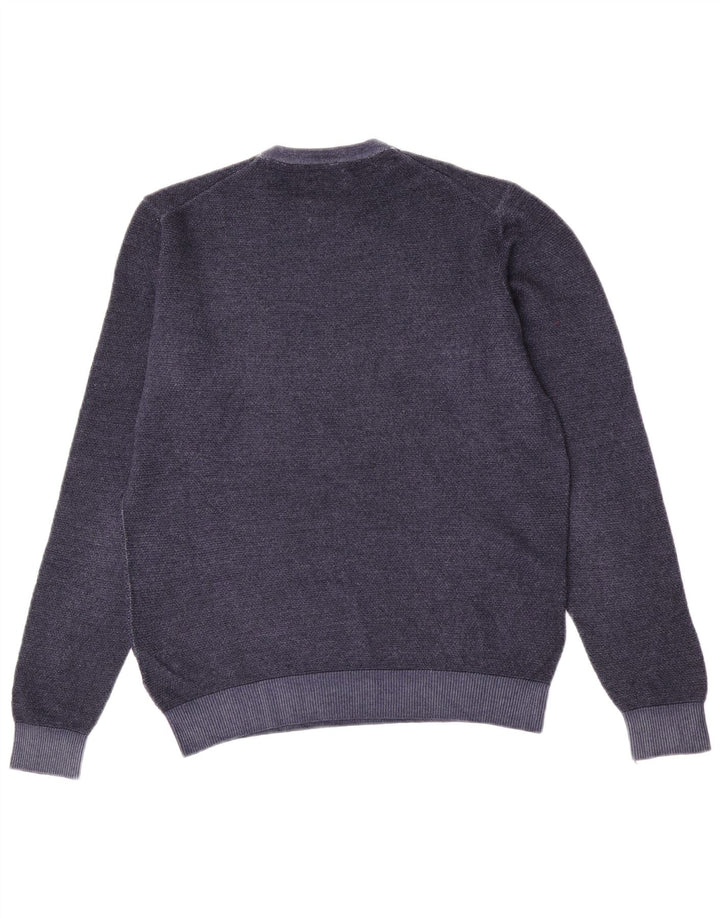 Suéter masculino Sun68 com gola redonda, lã azul marinho médio