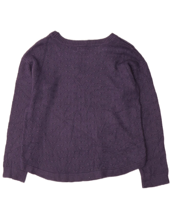 Suéter feminino Fat Face com gola canoa Reino Unido 8 viscose azul marinho pequeno