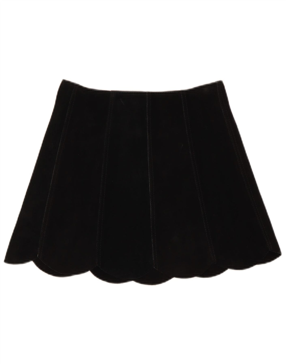 Minissaia feminina VINTAGE de camurça W26 pequena preta