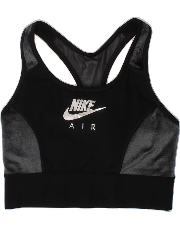 Sutiã esportivo feminino Nike UK 14 médio preto colorblock poliéster esportivo