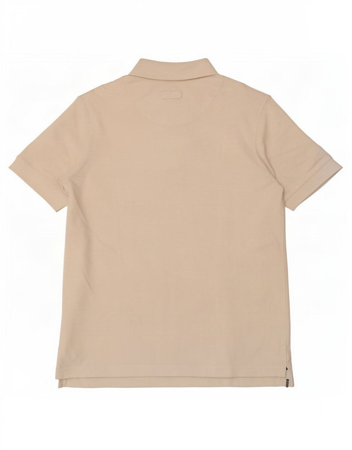 Camisa polo masculina Columbia pequena de algodão off white