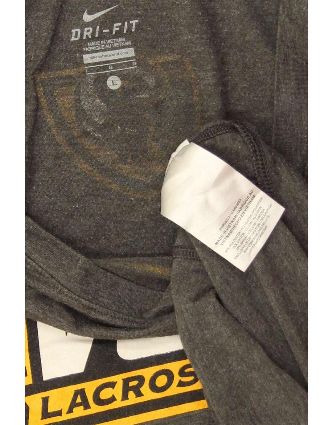 Top gráfico feminino NIKE VCU Rams manga comprida UK 16 grande cinza poliéster