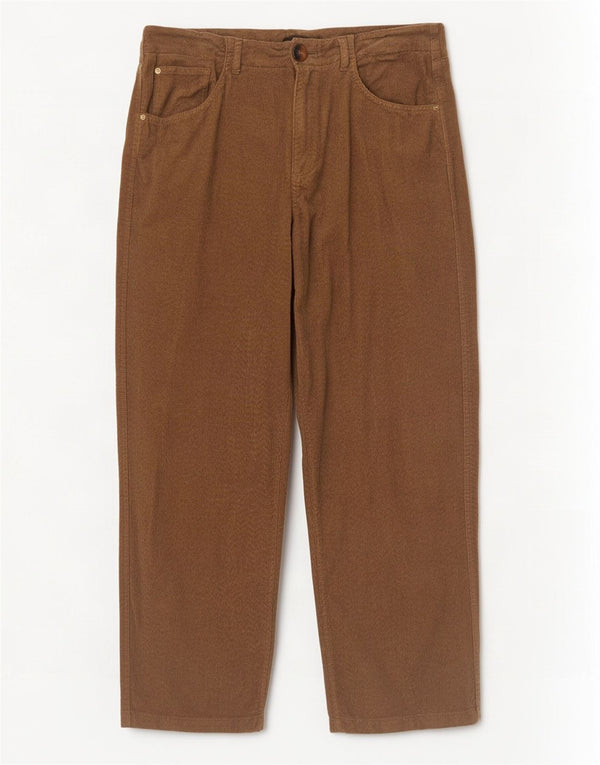 Calça feminina de veludo Massimo Dutti UE 42 grande W32 L28 bege