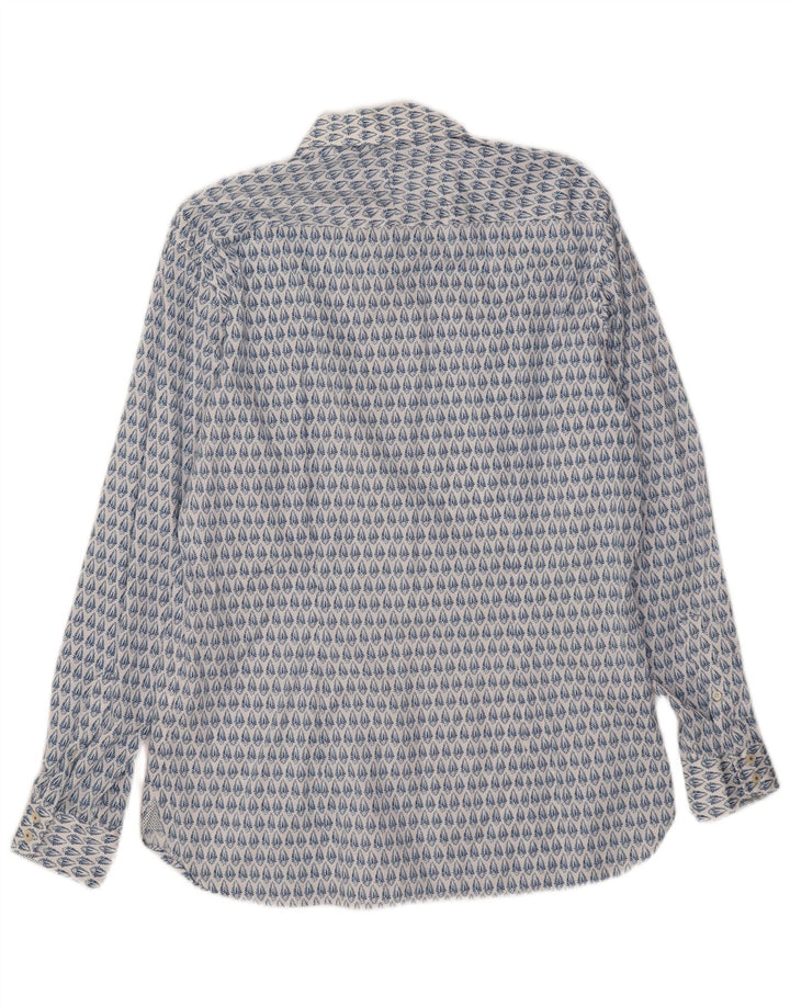 Camisa masculina Ted Baker tamanho 16 grande algodão floral azul