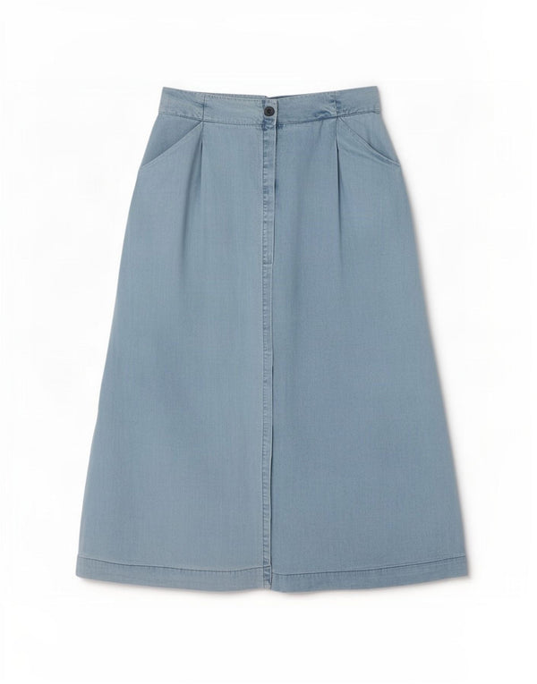 Saia maxi feminina de cintura alta Vero Moda XL W32 azul Lyocell