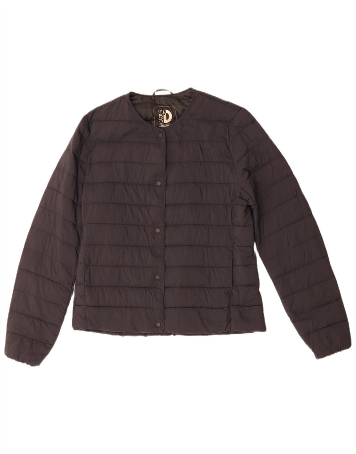 Jaqueta acolchoada feminina Dack's UK 10 pequena azul marinho nylon