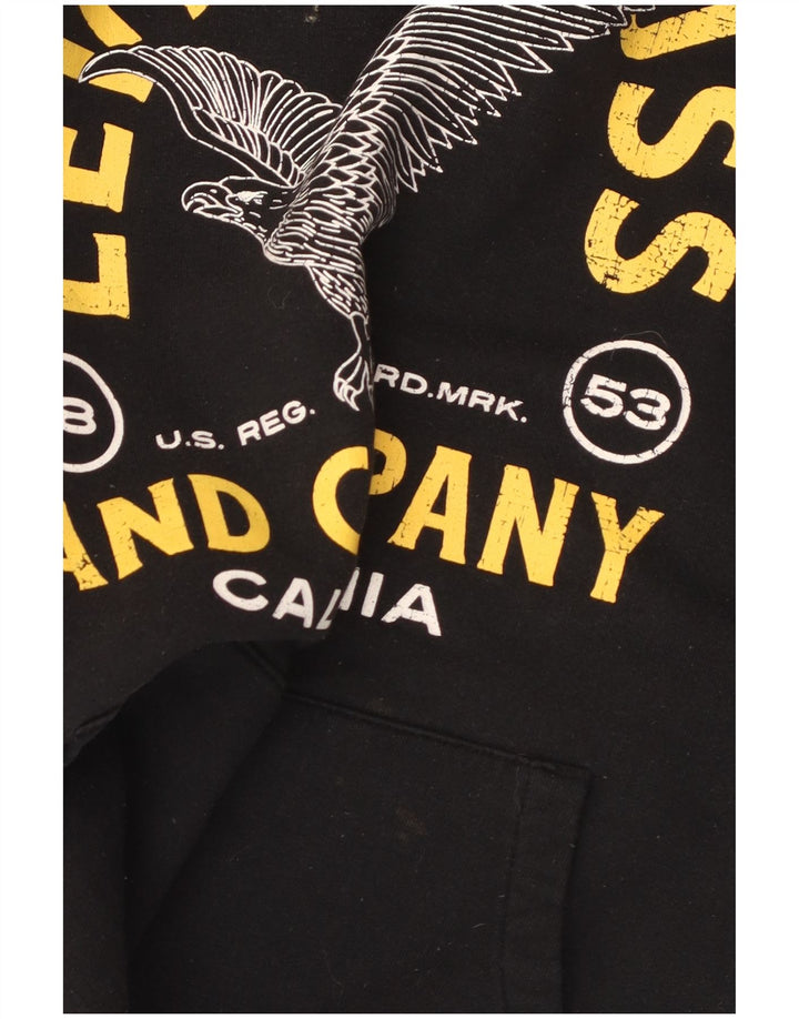 Suéter com capuz gráfico masculino Levi's grande algodão preto