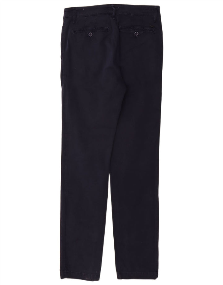 Calça Chino Rifle Mens Slim W30 L34 Azul Marinho Algodão