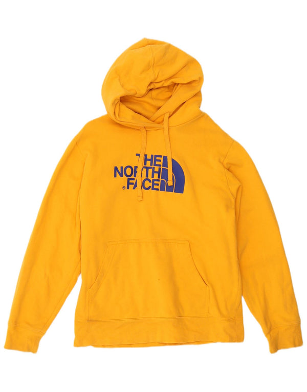 Suéter com capuz gráfico masculino The North Face algodão amarelo médio