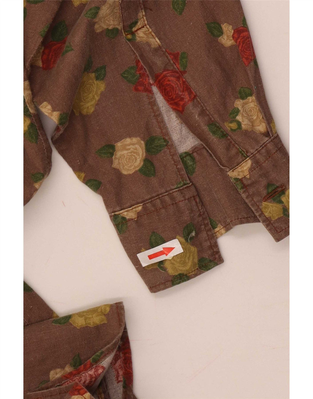 Camisa Masculina Vintage Grande Marrom Floral