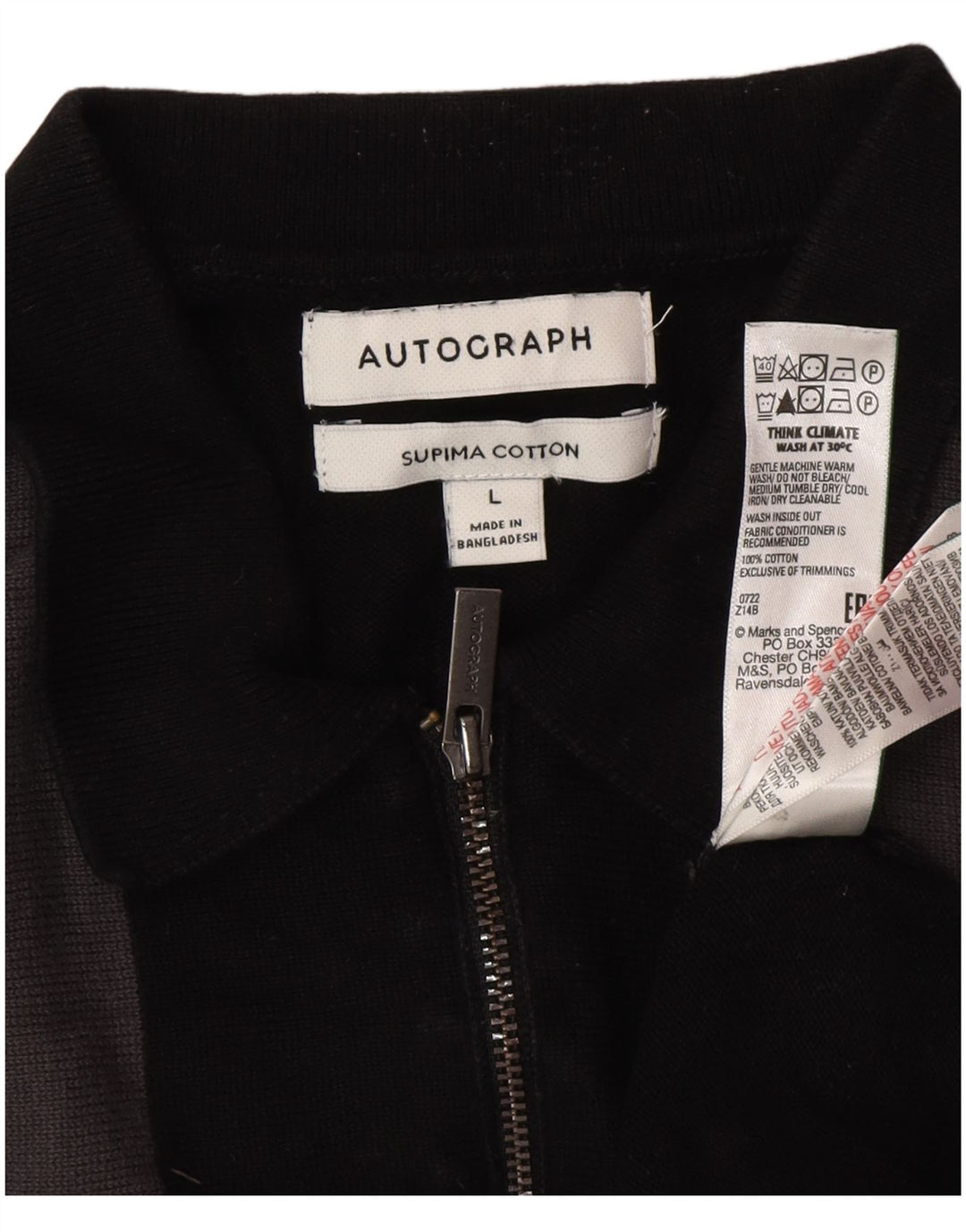 Suéter masculino Marks & Spencer Autograph Polo com gola grande preto