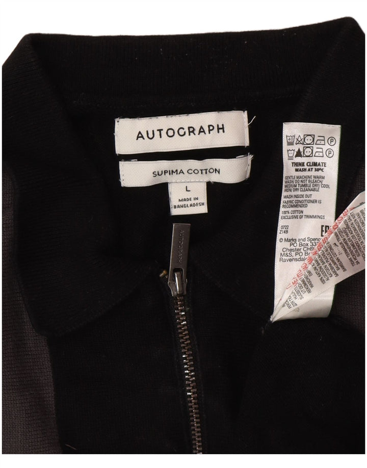 Suéter masculino Marks & Spencer Autograph Polo com gola grande preto