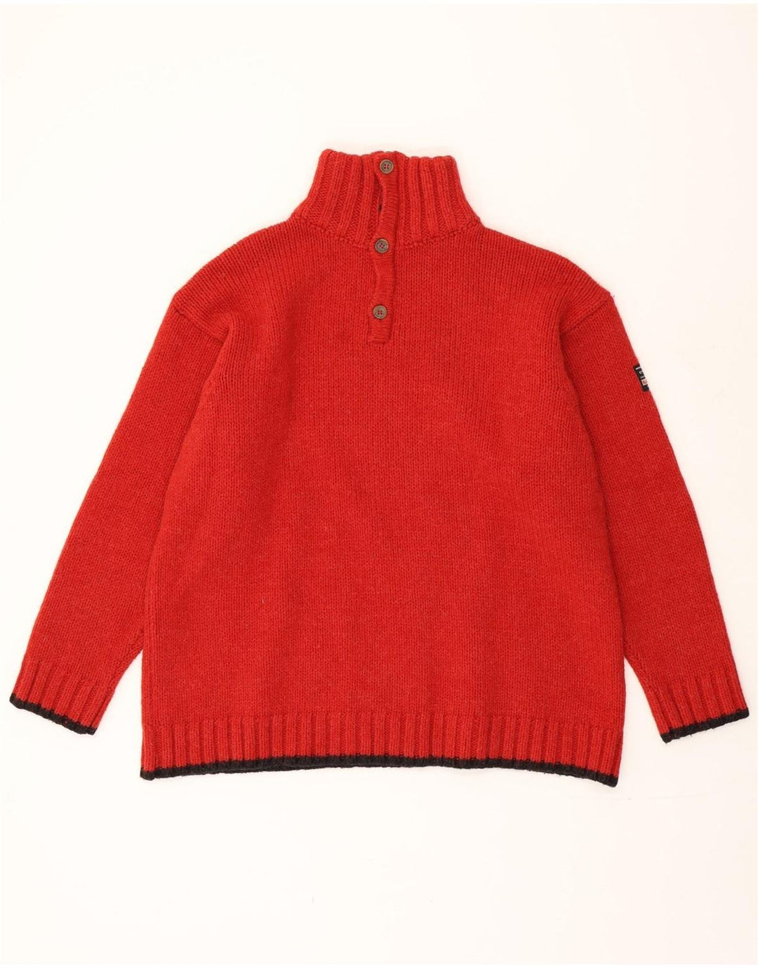 Suéter masculino Marlboro Classics com zíper e gola XL vermelho colorblock lã