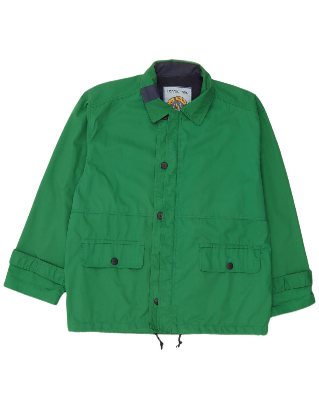 Jaqueta utilitária masculina vintage para iate com ajuste solto Reino Unido 38 poliéster verde médio