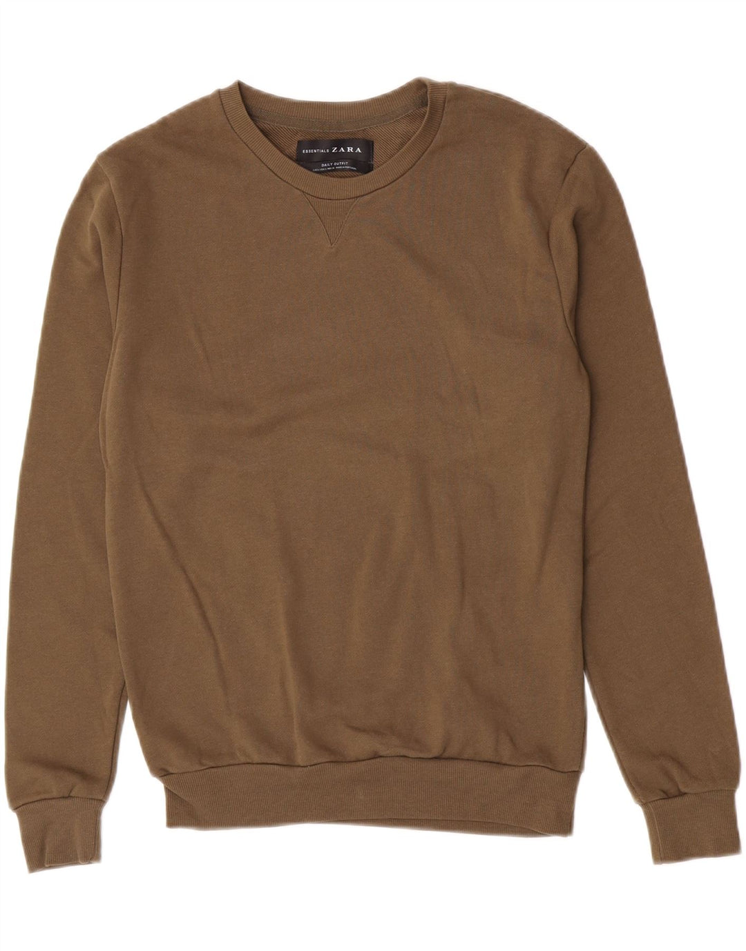 Zara Moletom Masculino Jumper Pequeno Algodão Marrom