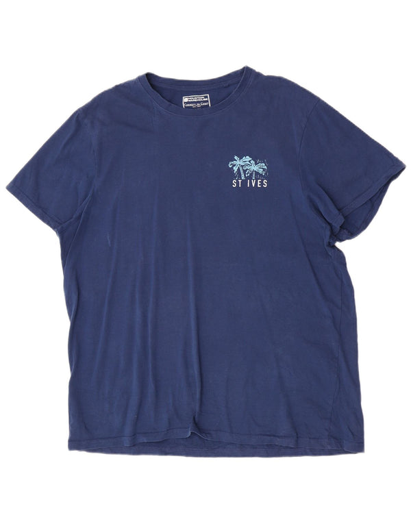 Camiseta gráfica masculina Mountain Warehouse Top XL algodão azul marinho
