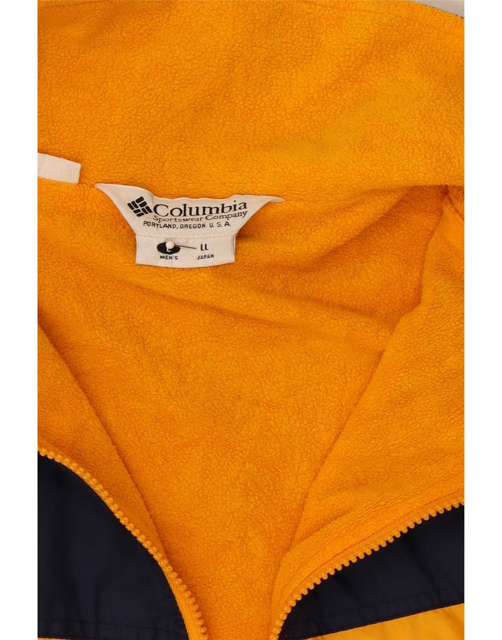Jaqueta corta-vento masculina Columbia UK 40 grande bloco colorido amarelo