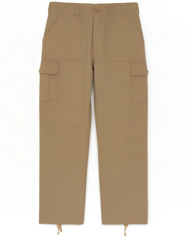 Calças cargo retas masculinas vintage W30 L31 Algodão bege