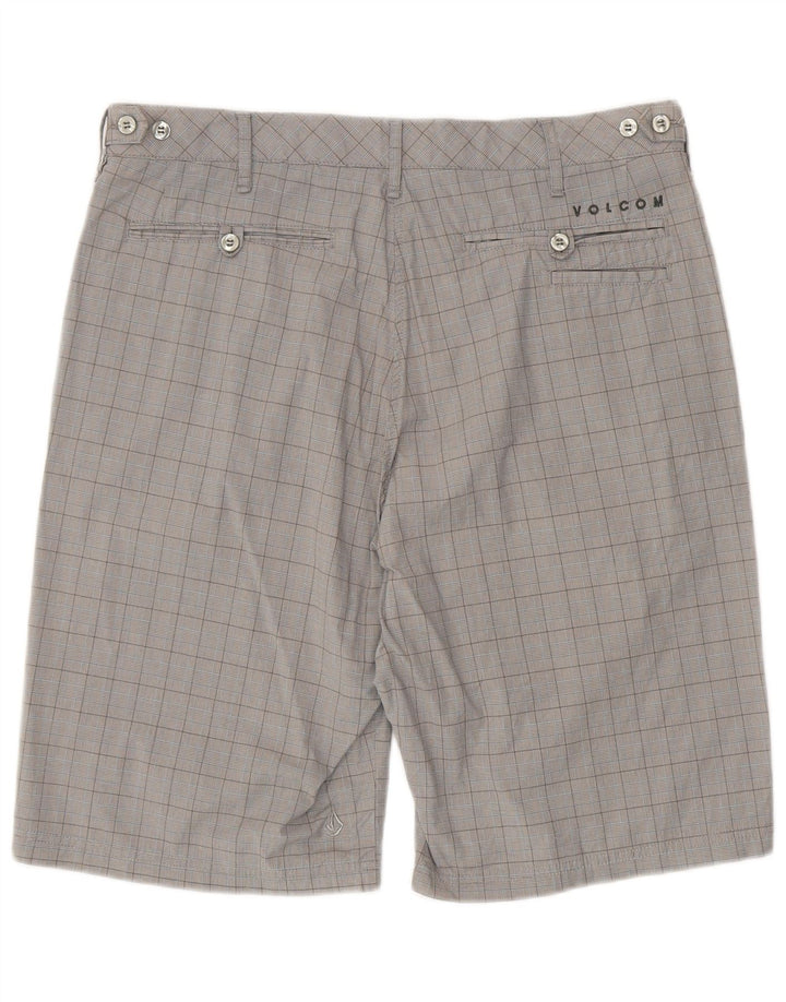 Shorts Chino Masculino Volcom W34 Grande Algodão Xadrez Cinza