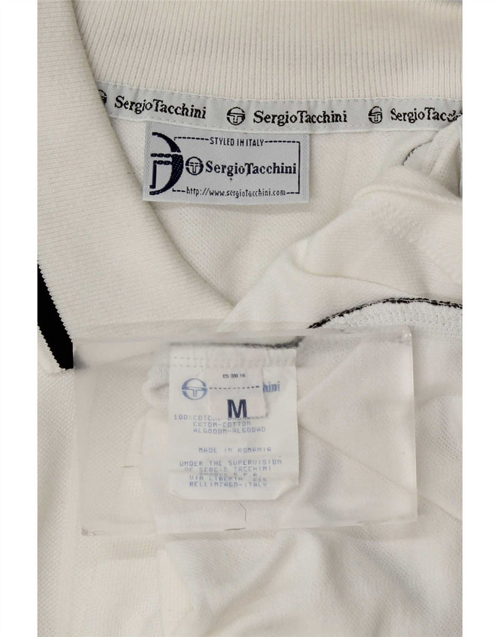 Camisa polo masculina Sergio Tacchini médio branco algodão colorblock