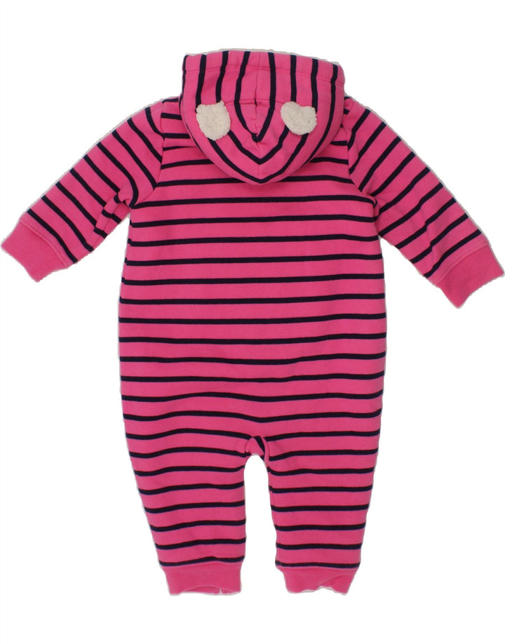 GAP Baby Girls Graphic Hooded Jumpsuit 6-9 Months  Pink Striped Cotton Vintage Gap and Second-Hand Gap from Messina Hembry 