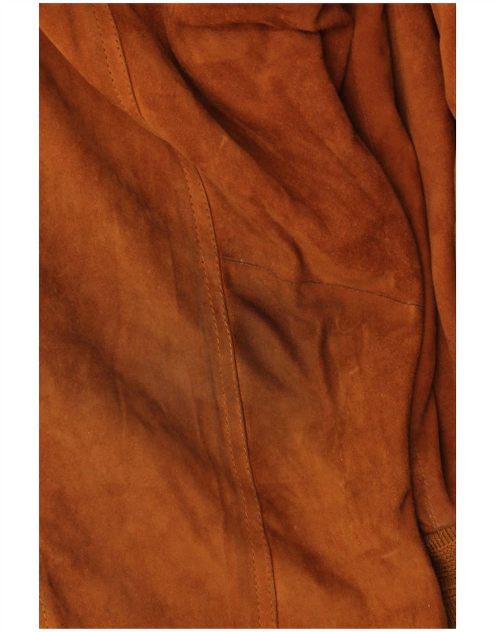 Jaqueta bomber masculina vintage de camurça IT 52 XL couro marrom