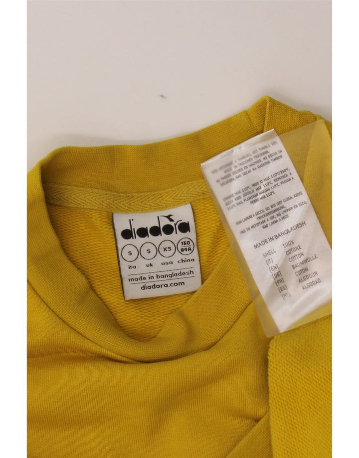 Diadora Mens Graphic Loose Fit Moletom Jumper Pequeno Amarelo Colorblock