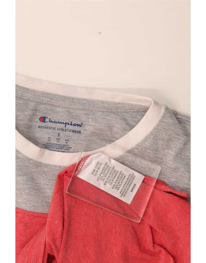 Champion Mens Gráfico Top Manga Longa Pequeno Poliéster Rosa