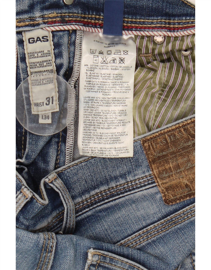 Gas Womens Slim Jeans W31 L34 Azul Algodão