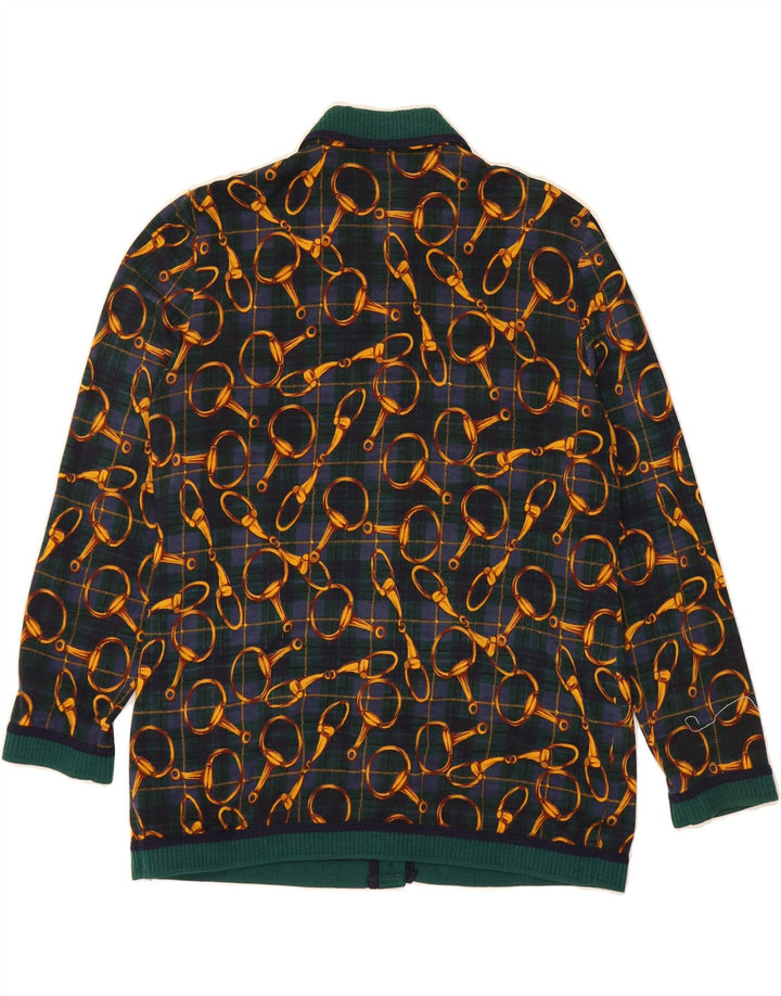Suéter cardigã feminino com padrão abstrato DOMINA Reino Unido 20 2XL verde