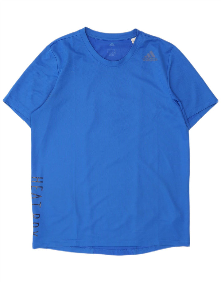 Adidas Mens Graphic Camiseta Top Grande Azul Poliéster