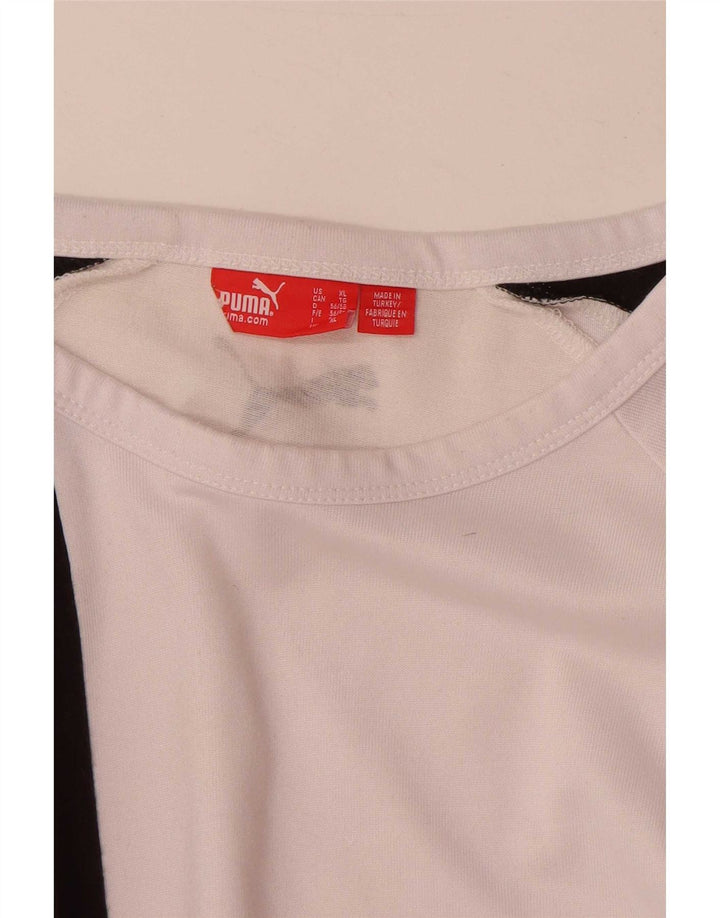 Puma Masculino Top Manga Longa XL Branco Colorblock