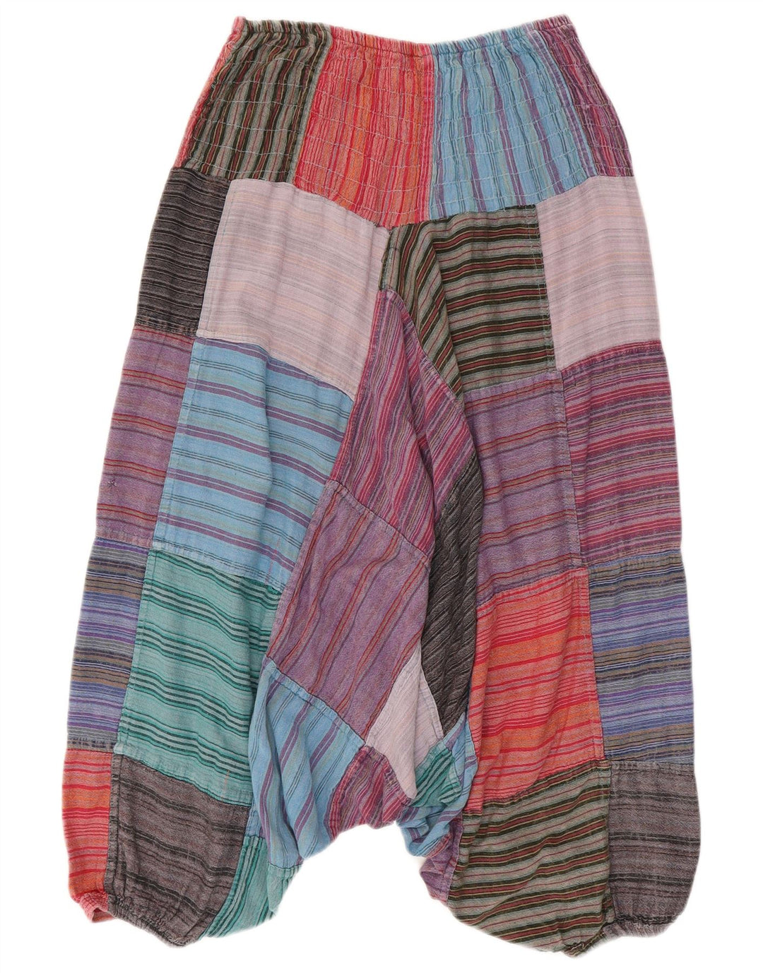Calça Harém Feminina VINTAGE W30 L22 Patchwork Multicolorido