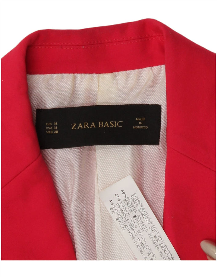 Jaqueta blazer feminina Zara com 1 botão Reino Unido 14 poliéster rosa médio