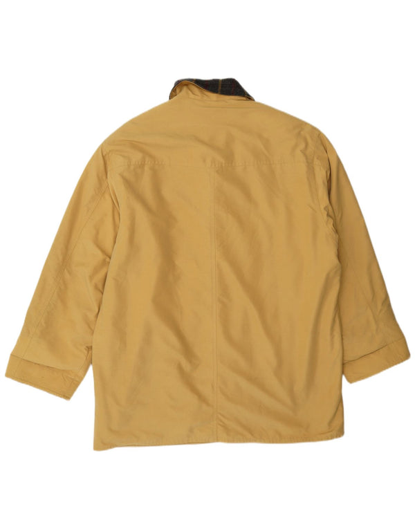 Sobretudo feminino Henry White UK 14 poliéster xadrez amarelo médio