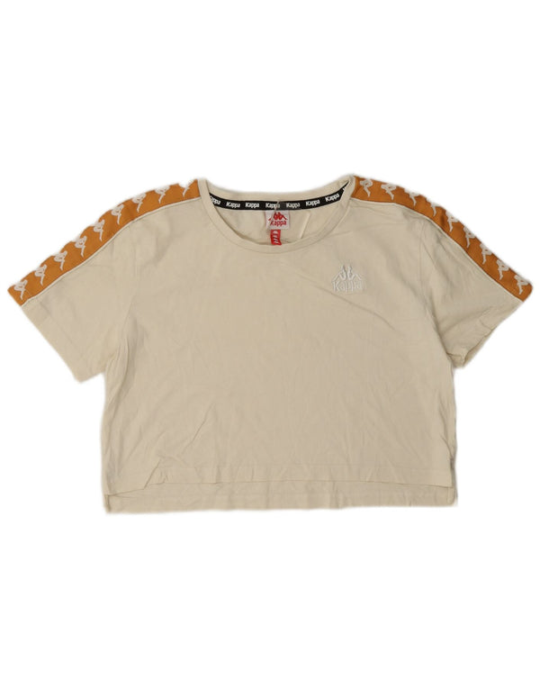 Camiseta feminina Kappa Crop Graphic UK 6 XS Off White Colourblock
