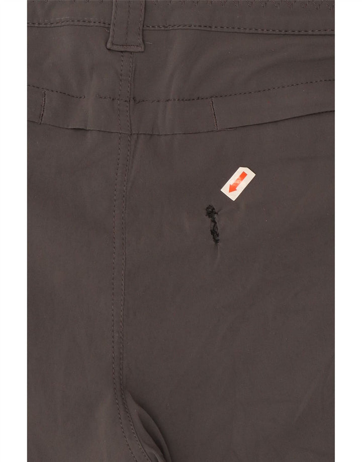 Shorts de caminhada feminino Eddie Bauer US 10 grande W32 cinza nylon
