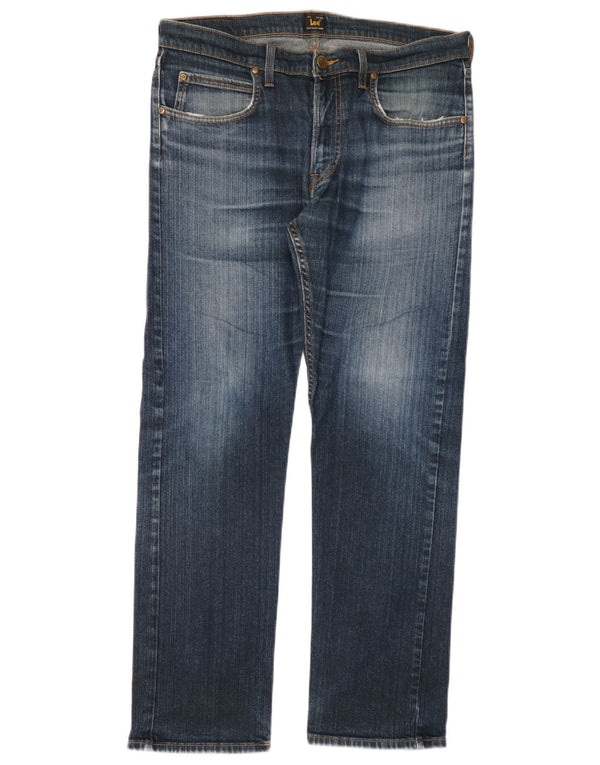 Lee Mens Blake Straight Jeans W33 L32 Azul Algodão
