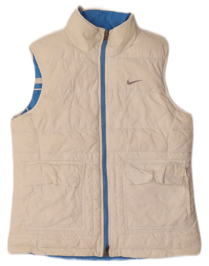 Colete acolchoado reversível feminino NIKE UK 8/10 pequeno azul