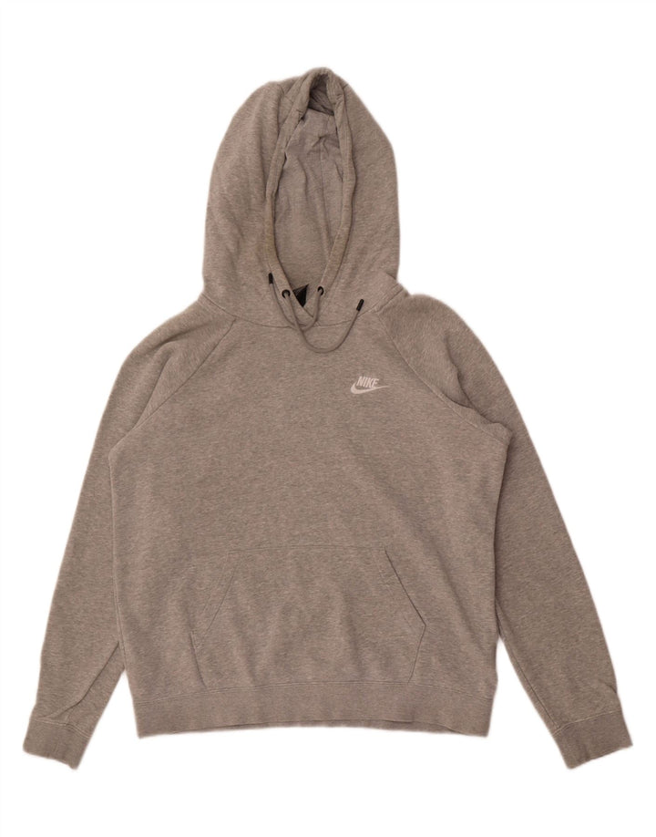 Moletom com capuz masculino Nike médio cinza manchado de algodão