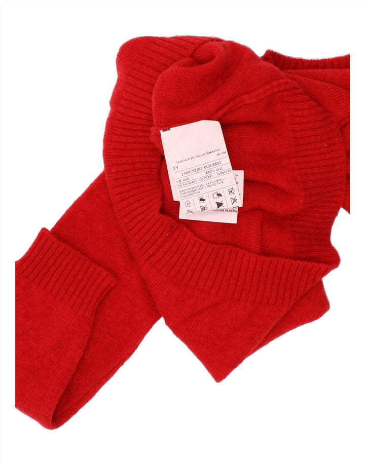 BENETTON Baby Boys Boat Neck Jumper Sweater 18-24 Months Red Wool Vintage Benetton and Second-Hand Benetton from Messina Hembry 