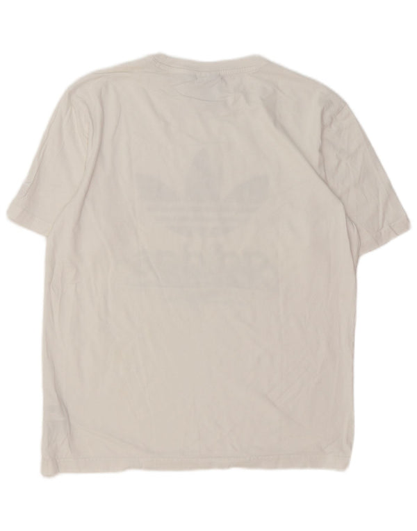 Adidas Mens Graphic T-Shirt Top Médio Algodão Branco