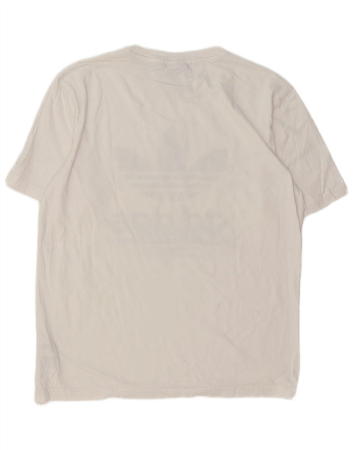 Adidas Mens Graphic T-Shirt Top Médio Algodão Branco